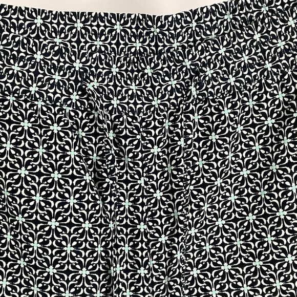 Talbots Outlet Drawstring Elastic Waist Pant, Navy White Geometric Print, sz 12 - Picture 9 of 11